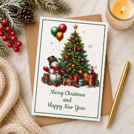 Tarjeta de Navidad con imagen de árbol de Navidad Kort