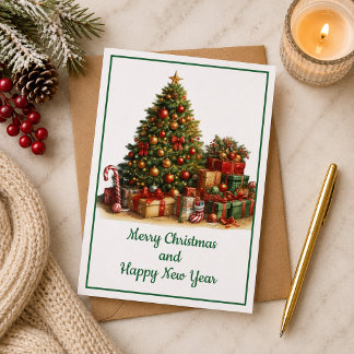 Tarjeta de Navidad con imagen de árbol de Navidad Kort