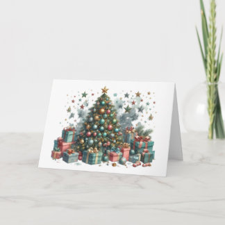 Tarjeta de Navidad con imagen de árbol de Navidad Kort