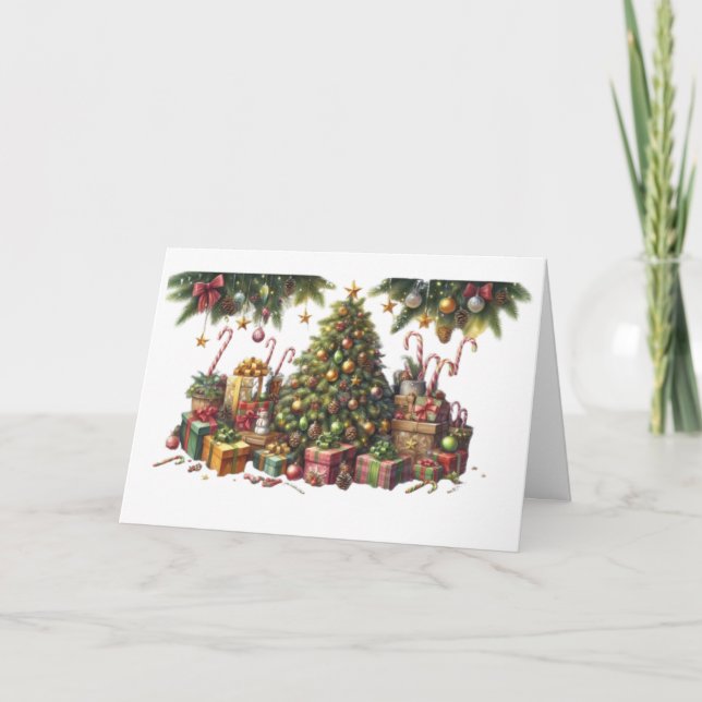 Tarjeta de Navidad con imagen de árbol de Navidad Kort (Framsida)