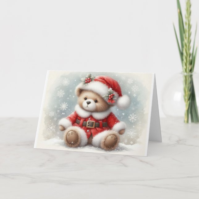 Tarjeta de Navidad con imagen de osito de Navidad Kort (Framsida)