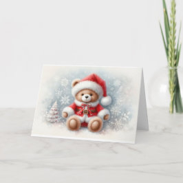 Tarjeta de Navidad con imagen de osito de Navidad Kort