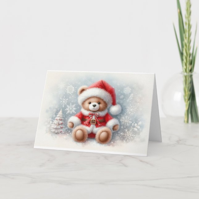 Tarjeta de Navidad con imagen de osito de Navidad Kort (Framsida)