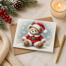 Tarjeta de Navidad con imagen de osito de Navidad Kort