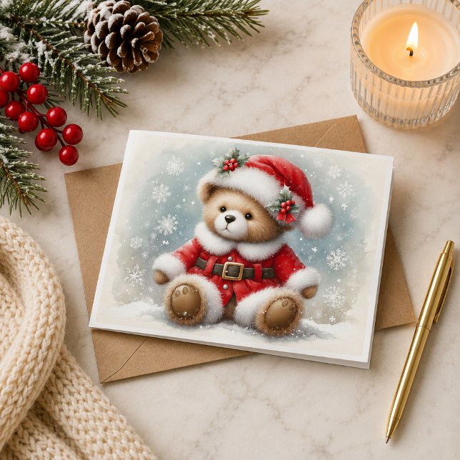 Tarjeta de Navidad con imagen de osito de Navidad Kort (Skapare uppladdad)
