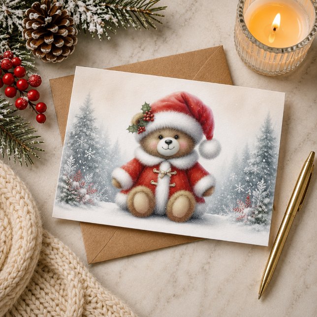 Tarjeta de Navidad con imagen de osito de Navidad Kort (Skapare uppladdad)