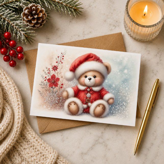 Tarjeta de Navidad con imagen de osito de Navidad Kort (Skapare uppladdad)