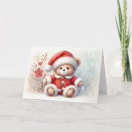 Tarjeta de Navidad con imagen de osito de Navidad Kort