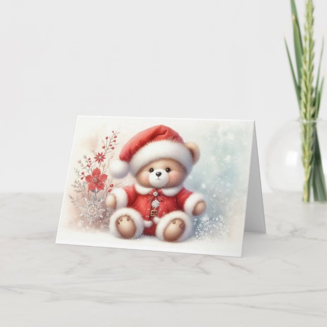 Tarjeta de Navidad con imagen de osito de Navidad Kort (Framsida)