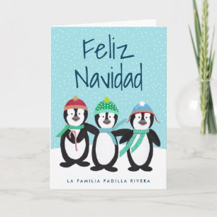 Tarjeta de Navidad de Los Pingüinos Helgkort