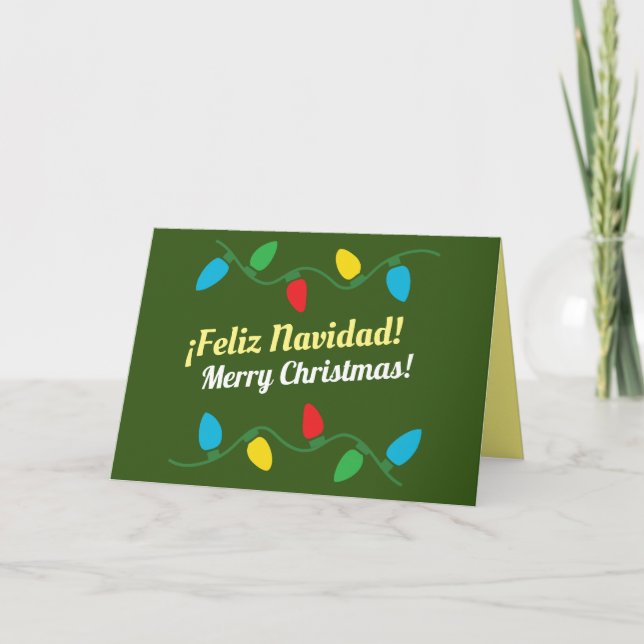 Tarjeta de Navidad en Inglés y Español / Spanska Kort (Framsida)