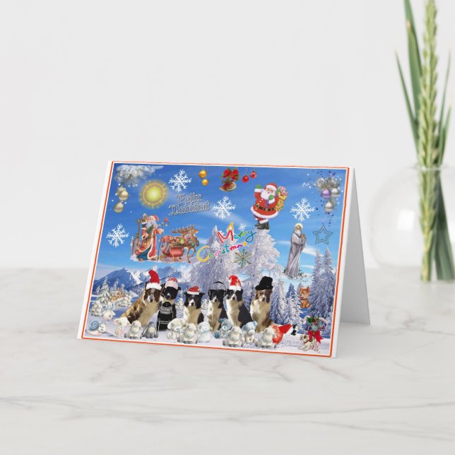 Tarjeta de navidad Gräns Collie Helgkort (Framsida)