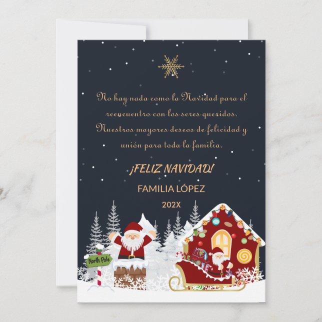 Tarjeta de Navidad Nombre Familia Personalizable Julkort (Framsida)