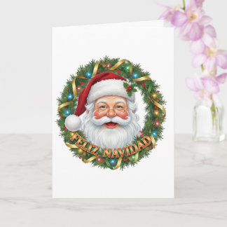 Tarjeta de Navidad – Papá Noel Festivo Kort