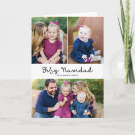 Tarjeta de Navidad simple 3 fotos Helgkort