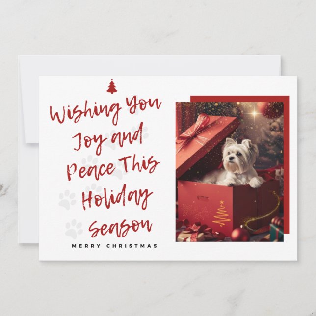 Tarjeta de Navidad 'Wishing You Joy and Peace' Julkort (Framsida)