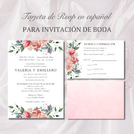 Tarjeta de OSA de boda rosa elegante Spansk OSA Kort