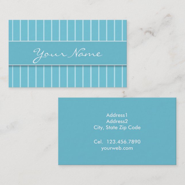 Tarjeta de Presentación - Líneas Azules Visitkort (Fram/baksida)