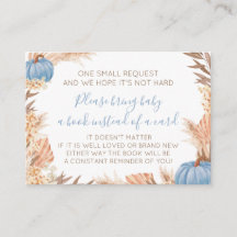 Tarjeta De Recepción Boho Pampas Blue Pumpkin book