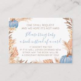 Tarjeta De Recepción Boho Pampas Blue Pumpkin book Tilläggskort
