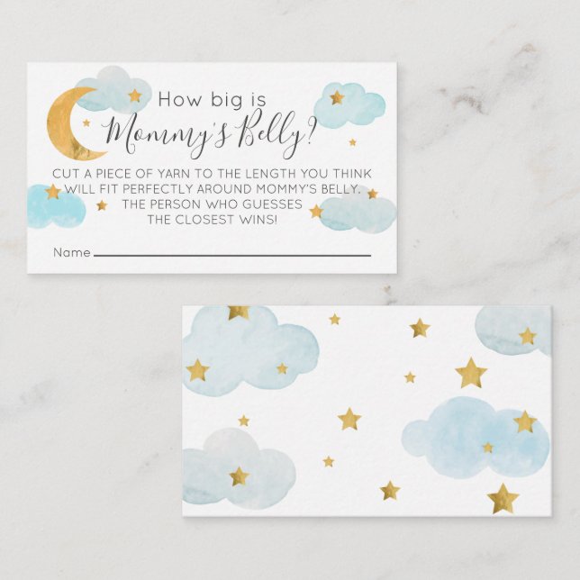 Tarjeta De Recepción Måne & Stars blue Hur stort ä Tilläggskort (Fram/baksida)