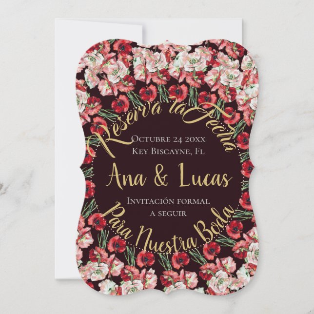 Tarjeta de reserva de fecha| Reserva la Fecha Card Julkort (Framsida)