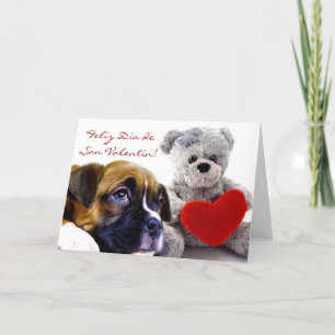 Tarjeta de San Valentin lurar cachorrosboxare Helgkort