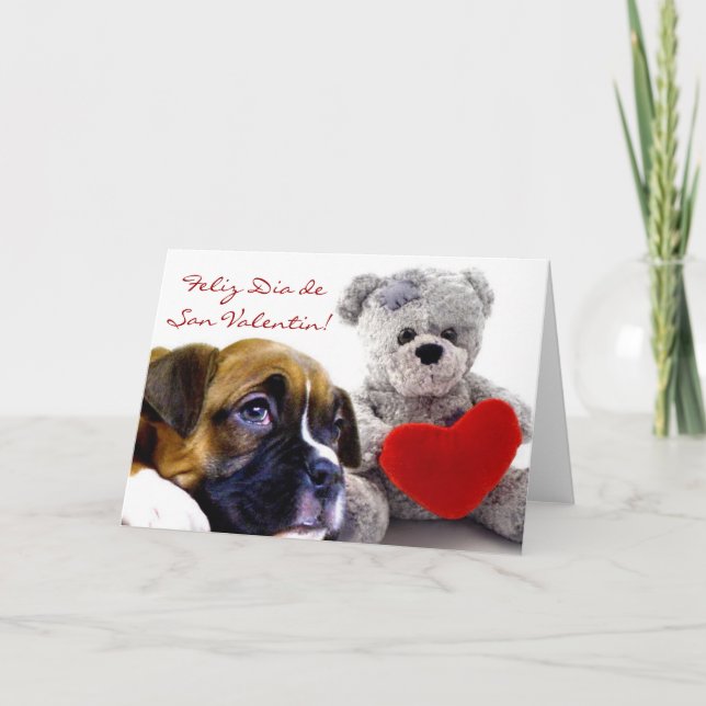 Tarjeta de San Valentin lurar cachorrosboxare Helgkort (Framsida)