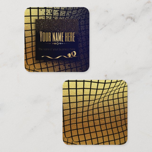 TARJETA DE VISITA business dorada Fyrkantigt Visitkort (Fram/baksida)