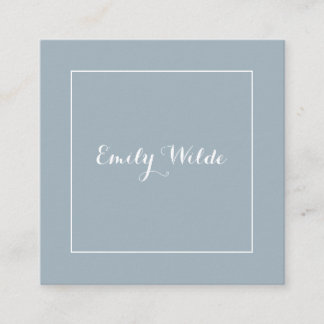 Tarjeta de visita Cuadrada Blue White BusinessCard Fyrkantigt Visitkort