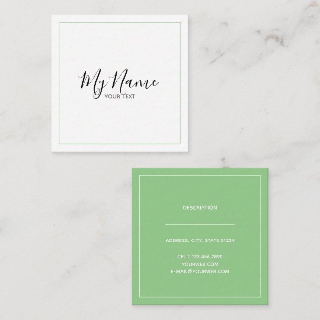 Tarjeta de visita cuadrado fyrkantigt visitkort (Fram/baksida)