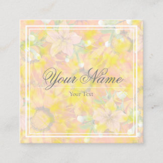 Tarjeta de Visita - Floral Fyrkantigt Visitkort
