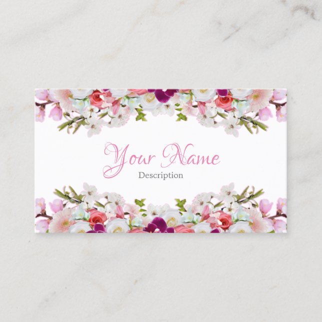 Tarjeta de visita - Floral Visitkort (Framsida)