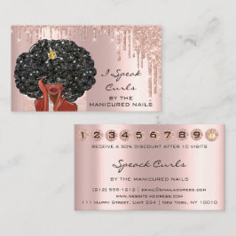 Tarjeta De Visita Loyalty Card 10 Slår Curly Hair Visitkort