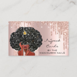 Tarjeta De Visita Loyalty Card 10 Slår Curly Hair Visitkort