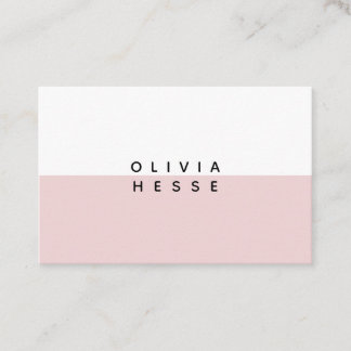 Tarjeta de visita Minimal Pink White Business Card Visitkort