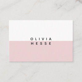 Tarjeta de visita Minimal Pink White Business Card Visitkort