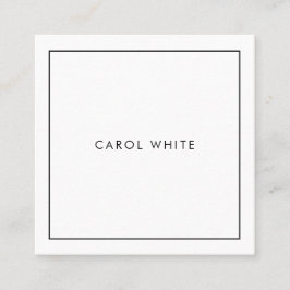 Tarjeta de visita Modern Black White Business Card Fyrkantigt Visitkort