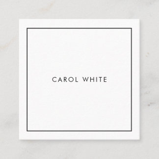Tarjeta de visita Modern Black White Business Card Fyrkantigt Visitkort