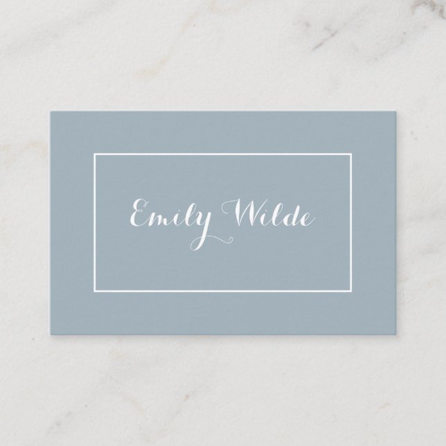 Tarjeta de visita Modern Blue White BusinessCard Visitkort (Framsida)