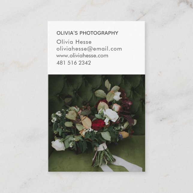 Tarjeta de visita para fotógrafo 7 Foto + Datos Visitkort (Framsida)