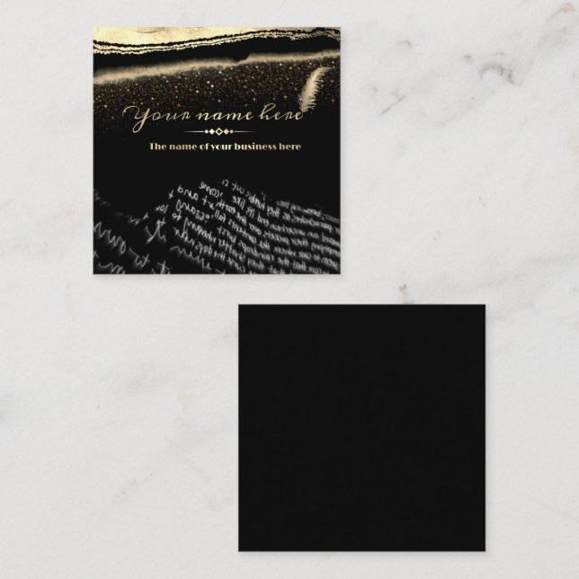 tarjeta de visita personalizada para escritor fyrkantigt visitkort (Fram/baksida)