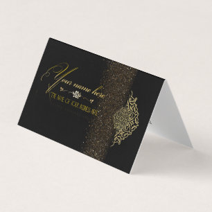 Tarjeta de visita plegada personalizada negra visitkort