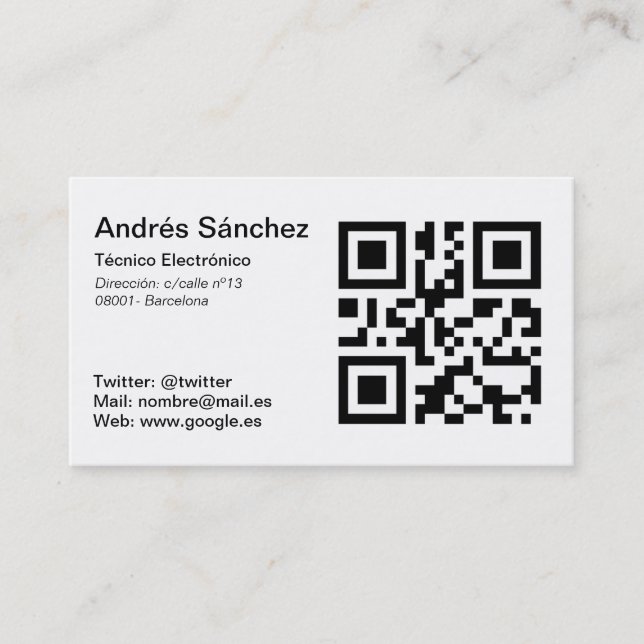 Tarjeta de visita QR  Básica Visitkort (Framsida)
