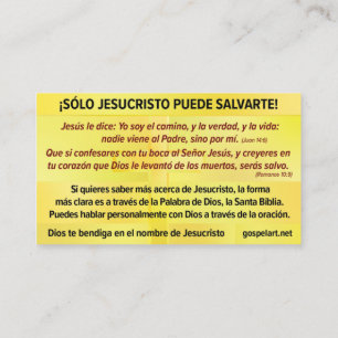 Tarjeta del Evangelio - Español RVR 1909 Visitkort