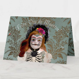 Tarjeta Elegante Día de Muertos Hälsning (español) Kort