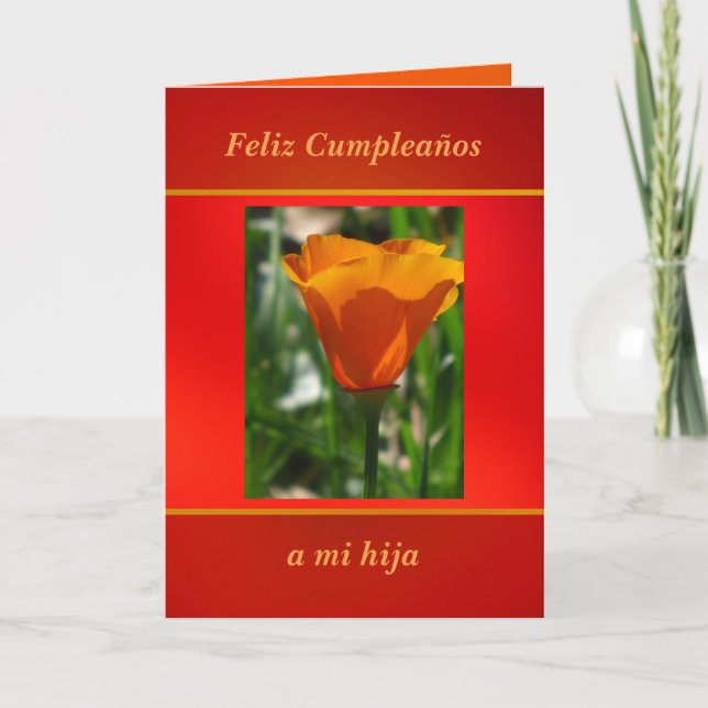 Tarjeta - Feliz Cumpleaños - Amapola de California Kort (Framsida)
