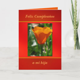 Tarjeta - Feliz Cumpleaños - Amapola de California Kort