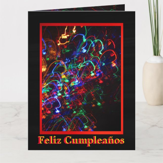 Tarjeta - Feliz Cumpleaños - Todas Luces en Färg Kort (Framsida)