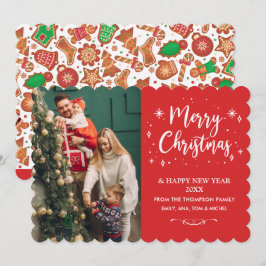 Tarjeta Festiva Family Christmas Cookie photo Card Julkort